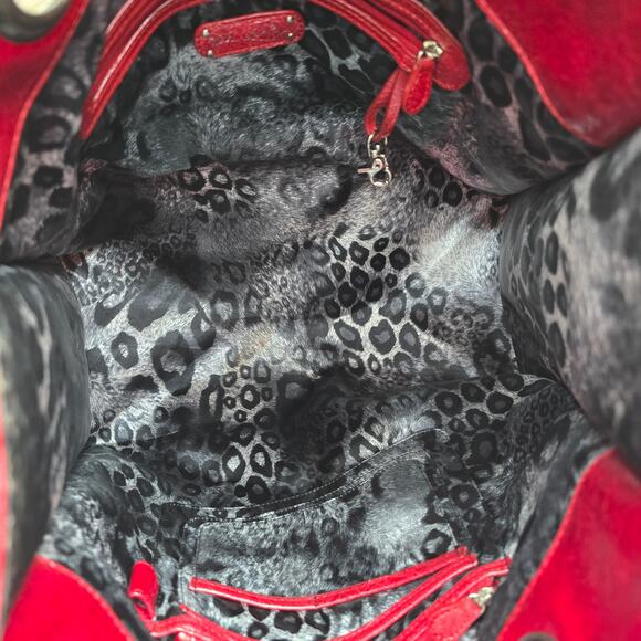 Kate Landry Large Vegan Leather Large Tote Shopper Everyday Shoulder Bag Red - Picture 8 of 10